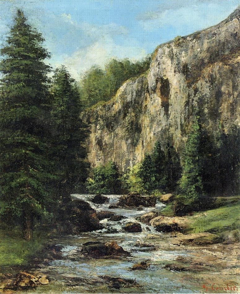 Gustave Courbet Study for 'Landscape with Waterfall